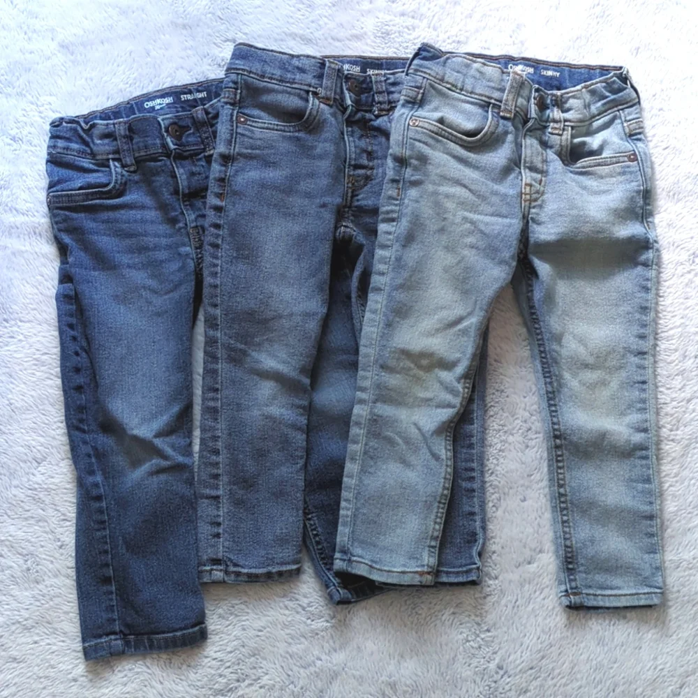 EUC 3T Bundle of 3 Pairs - OshKosh B'gosh Blue Jeans Skinny Denim Classic